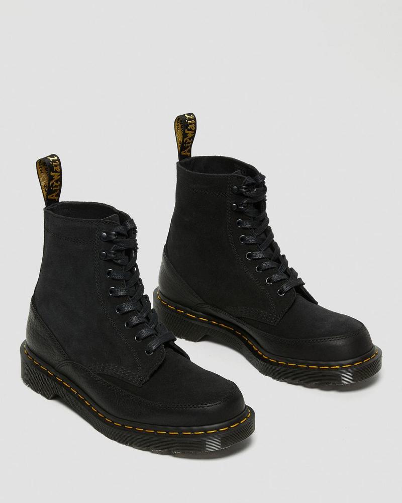 Dr Martens 1460 Guard Made in England Læder Snørestøvler Dame Sort | DK 163YXF